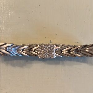 John Hardy sterling silver and diamond modern bracelt